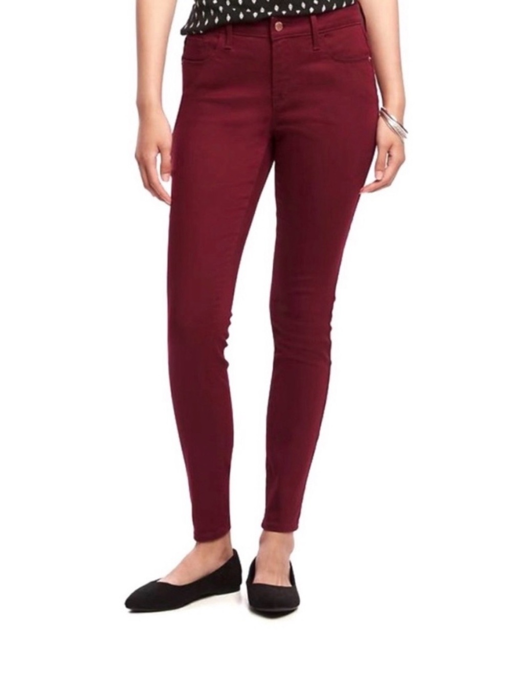 Old Navy Women's Skinny Jeans in Burgundy